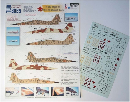 Two Bobs 1/48 F-5E Tiger II VFC-13 Desert Cats - Scale Modelers world.